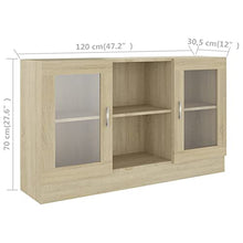 vidaXL Armadietto con Vetrina Rovere Sonoma 120x30,5x70 cm Truciolato