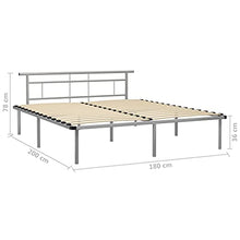vidaXL Giroletto Grigio in Metallo 180x200 cm