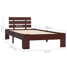 SKM Giroletto Marrone Scuro in Legno Massello di Pino 90x200 cm (18.18kg)