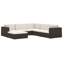 vidaXL Poltrona Modulare ad Angolo 1 pz con Cuscini Foderati Lavabili Leggera Elegante Arredi da Esterno Divano Polyrattan Nero Telaio in Acciaio