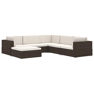 vidaXL Poltrona Modulare ad Angolo 1 pz con Cuscini Foderati Lavabili Leggera Elegante Arredi da Esterno Divano Polyrattan Nero Telaio in Acciaio