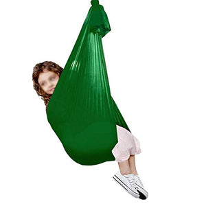 LICHUXIN Therapy Swing Hardware incluso con esigenze speciali amaca regolabile per bambini Active Aerial Yoga Swing ideale per autismo (colore : verde scuro, dimensioni: 150 x 280 cm/59 x 110in)