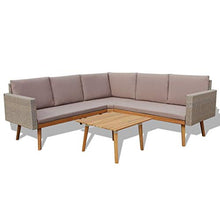 FAMIROSA Set Divani da Giardino 4 pz con Cuscini in Polyrattan Grigio-3133