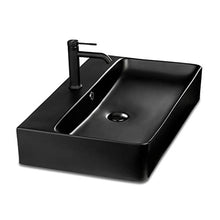 Stilform Soho 2.0 Lavabo in ceramica di ottima qualità, nero opaco, per montaggio a parete o come lavabo da 70 cm con foro per rubinetto, moderno ed elegante
