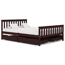 SKM Giroletto con 4 Cassetti Marrone Scuro Legno di Pino 140x200 cm (44.7kg)
