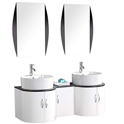 Simba Srl Mobile Bagno ARREDO Bagno Completo 138 CM Doppio LAVABO RUBINETTI Inclusi Tiger Nuovo IMBALLATO MOD Tiger Bianco