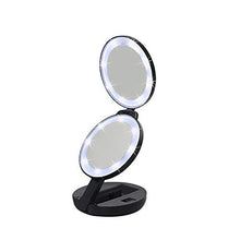 Damai Nuovo Specchio Tondo Triplo A LED for Il Trucco Specchio for Il Trucco ABS Materiale Lente d'Ingrandimento Portatile Specchio di Bellezza Nero