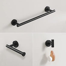 KES Set Accessori da Bagno 3 Pezzi Include Portasciugamani Porta Rotolo Carta Igienica Appendiabito Acciaio Inossidabile SUS304 Autoadesiva Nero Opaco, LA20BKDG-32