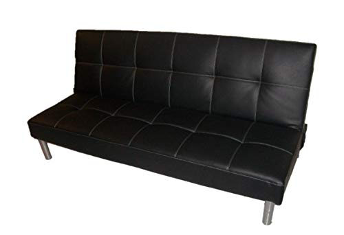 ITALFROM Divano Letto Sofa Bed Divani 3 Posti 178 X 79 X 84 Divanetti Divano Attesa Nero - cod.2835