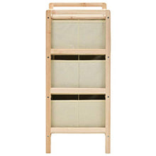 Tidyard Cassettiera Armadietto in Tessuto con 3 Cesti, Beige, 32 x 26 x 60 cm