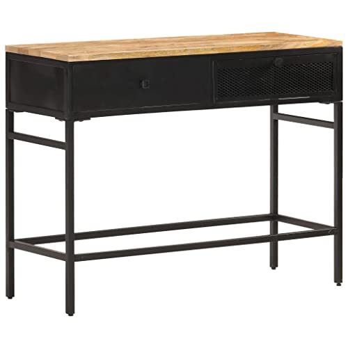 vidaXL Credenza 100x35x77 cm in Legno Massello di Mango Grezzo