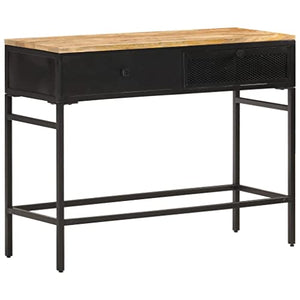 vidaXL Credenza 100x35x77 cm in Legno Massello di Mango Grezzo