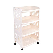&ripiano di stoccaggio Scaffale, multifunzione da terra con ruote Trolley Mensola Bagno Soggiorno bagagli Rack a 4 strati Scaffale di finitura