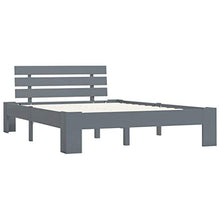 BIGTO - Struttura per letto in legno di pino massiccio, per camera da letto, stile C, colore: grigio, 140 x 200 cm