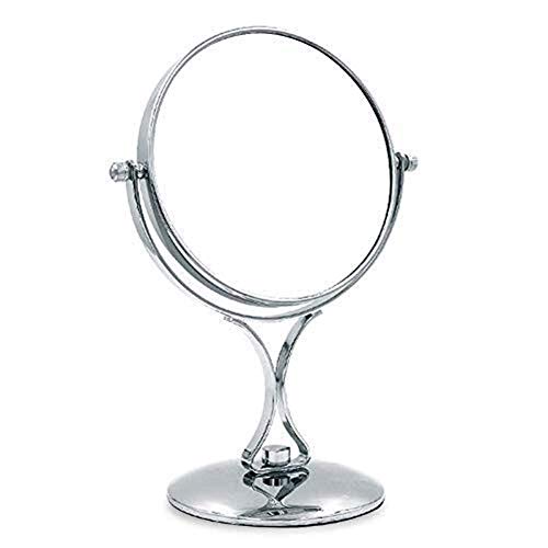 KDMB Specchio per Il Trucco a LED, Specchio per Il Trucco 3X ingrandimento Specchio per Il Trucco da Tavolo Rotante da 8 Pollici Rotondo Cromato a Doppia Faccia, Adatto per Varie Occasioni