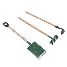 3pcs in miniatura giardino a prato Strumenti 1/12 Dollhouse accessori di lavoro con la pala rastrello forcella per Doll House o Giardino Scenario modello, attrezzi per il giardinaggio