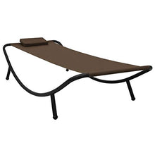 Tidyard Lettino da Giardino Marrone in Acciaio, Lettino Prendisole, Lettini da Giardino, Sedie a Sdraio da Giardino 200 x 90 x 40 cm