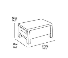 Keter Corfu Lounge Set, Mobili da Giardino con Divano 2 Posti, 2 Poltrone e Un Tavolino con Cuscini, Grafite, 50X168X75 Cm