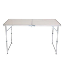 FGWE - Tavolo pieghevole multiuso portatile, 120 x 60 x 70 cm, colore: Bianco, Beige