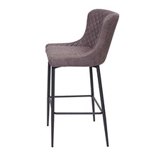 Sgabello Vintage con poggiapiedi HWC-H79 Metallo Tessuto Grigio Scuro