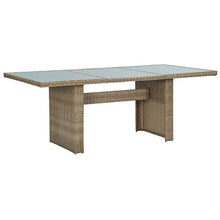 Qnotici Tavolo da Pranzo da Giardino Tavolo da Campeggio Tavolo da Buffet Tavolo da Festa tavolino da Giardino 200x100x74 cm Vetro e polyrattan Marrone e Trasparente
