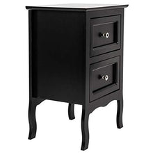 ZZFF Camere da Comodino a Due Piani in Stile Paese Grande Comodino Nero (Color : Black)