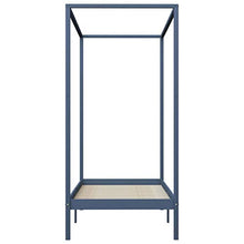 Lasamot Struttura Letto in Legno di Pino con 2 cassetti, Struttura a baldacchino per zanzariera, Staffa per Montante, Adatta per Materasso 100x200 cm (Materasso Non Incluso), Grigio