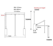 QSMGRBGZ Appendiabito Saliscendi,per Armadio Guardaroba,Appendiabiti Automatico Multifunzione,Salita/Discesa Ausiliaria,Carico 66 Libbre, Larghezza Regolabile (890~1210Mm),Argento,890~1210mm