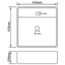 vidaXL Lavabo Troppopieno Lavello per Bagno Lavandino per Toilette Prodotti per Bagno Vaschetta Quadrato Crema Opaco 41x41cm Ceramica