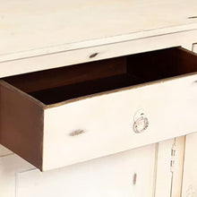 vidaXL Credenza Massiccia con 3 Vani Chiusi 3 Cassetti Stile Anticato Resistente Robusta Buffet Madia Mobile da Cucina Bianca Legno Massello di Mango