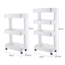 LYM &ripiano di stoccaggio Scaffalature Home Cucina Bagno Camera da Letto Camera da Letto per Bambini Scaffale Pavimento da Soggiorno con Ruote Scaffale Bianco Scaffale di Finitura (Color : 4 Layer)