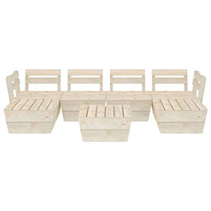 FAMIROSA Set Divani da Giardino su Pallet 7 pz in Legno Abete Impregnato-3724