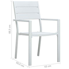 FAMIROSA Sedie da Giardino 4 pz Bianche in HDPE Aspetto Legno