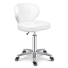 SXRDZ Gambe Sgabello con rotelle, salone di taglio Sgabello con Brown PU sedile in pelle sintetica, Altezza regolabile 60-80 cm, Reggere il peso di 160 Kg, rotonda Sgabello regolabile con schienale fo