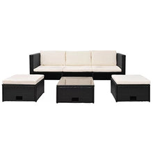 mewmewcat Set Divani da Giardino 12 pz in Polirattan Modulare Nero, 12 pz Set Divano 3 Posti con Tavolo e Sgabello Ottonano da Giardino Esterno