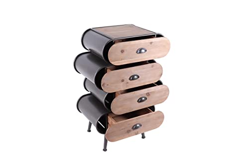 Socadis - Cassettiera in legno e metallo, 4 cassetti Master