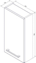 FACKELMANN Armadietto pensile Rondo/bagno con cerniere ammortizzate/dimensioni (L x A x P): ca. 35 x 68 x 16 cm/mobili di alta qualità, fermaporta: sinistra/corpo: bianco lucido/frontale: bianco lucido