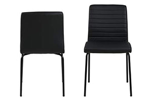 Amazon Brand - Movian Kander - Set da 2 sedie sala da pranzo, 52 x 47 x 86,5 cm, nero
