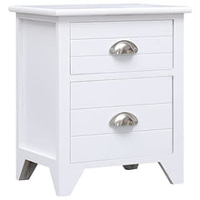 vidaXL Comodino Stile Tradizionale Rustico Semplice Solido Resistente con Cassetti Stand Tavolino Notte Tavolinetto Bianco Comò Legno di Paulonia