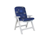 Angerer Cuscino per Sedia 50 x 120 cm, Design Corfù Blu (Senza Sedia)