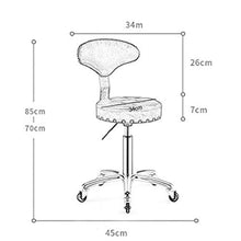 Rotazione Sedia Sgabello Schienale Sgabello da Lavoro Regolabile di Disegno con Ruote per Massaggio Salone Spa Salone di Bellezza per Parrucchiere Manicure Tattoo Therapy Schienale,DarkBrown
