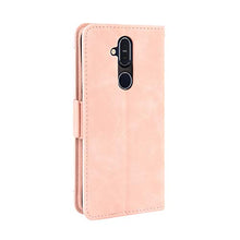 LODROC Cover Nokia 8.1 2018 Flip Cover Custodia Protettiva Caso Libro in Pelle PU con Portafoglio, Funzione Supporto, Chiusura Magnetica per Nokia8.1 - LOBYU0200752 Rosa