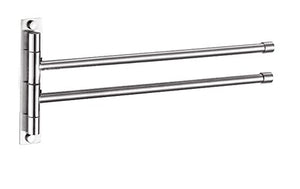 Btsky ™ porta-asciugamani con aste ruotabili in acciaio INOX per bagno, cucina per appendere vestiti, cintura, metallo, Silver, Extra Long 2 Bars