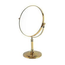 MMWYC Specchio ingranditore da Tavolo Rotondo Specchio ingranditore Specchio cosmetico in Ottone Dorato a Doppio Lato for Accessori da Bagno