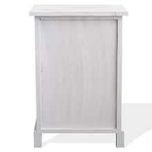 Rebecca Mobili Cassettiera decape, Comodino con 3 cassetti, Legno di paulonia, Bianco Beige Grigio, Stile Retro, Camera Bagno - Misure: 54 x 37 x 27 cm (HxLxP) - Art. RE4263