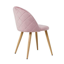 OFCASA Sedie sedie sala da pranzo Set da 2 in morbido velluto sedie schienale con gambe in metallo per sala da pranzo soggiorno ufficio mobili moderni hotel ristorante sedie(Rose)