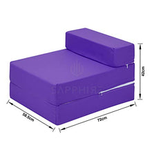 Futon Z - Divano letto singolo pieghevole per adulti e bambini, con rivestimento rimovibile con cerniera, colore: viola
