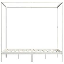 SKM Giroletto a Baldacchino Bianco Legno Massello di Pino 140x200cm