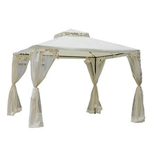 Outsunny Tenda Gazebo da Giardino con Zanzariera, Struttura in Metallo Copertura in Poliestere, 294x294cm, Beige