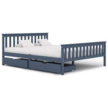 SKM Giroletto con 2 Cassetti Grigio in Massello di Pino 160x200 cm (36.55kg)